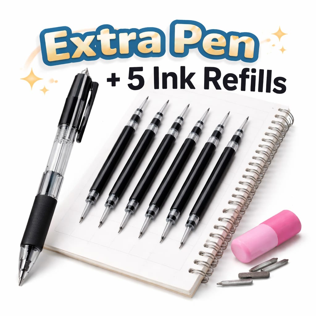 Extra pen + 5 Ink Refill