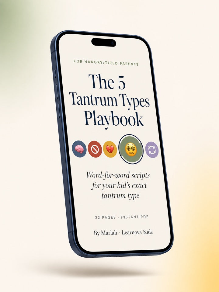 The 5 Tantrum Types Playbook &mdash; Hangry/Tired edition on a phone screen
