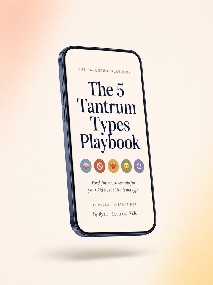 The 5 Tantrum Types Playbook on a phone screen